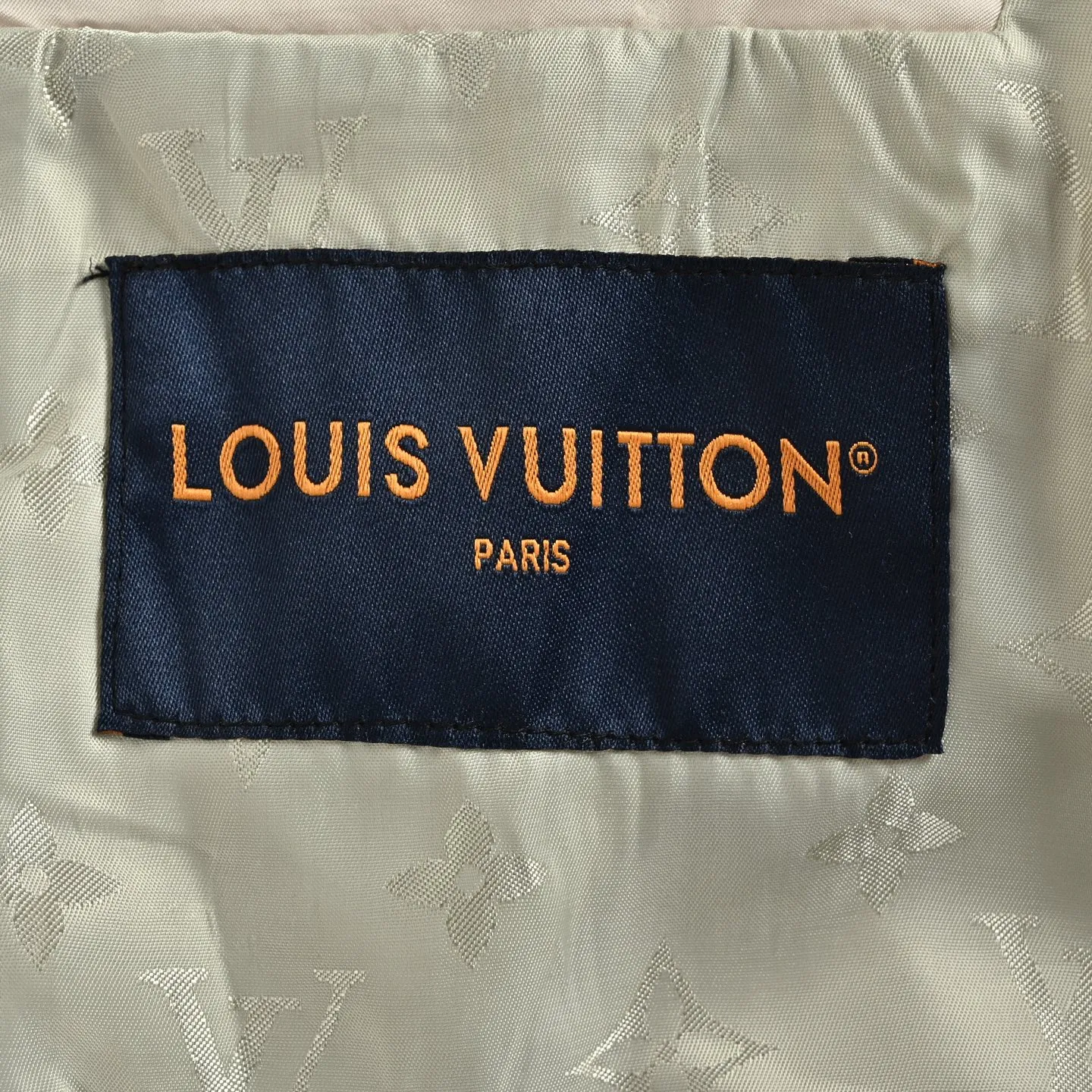 Louis Vuitton/Louis Vuitton leather logo silk satin sports coat